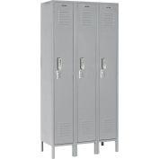 Global Industrial 1-Tier 3 Door Digital Locker, 12"W x 12"D x 60"H, Gray, Assembled