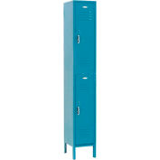 Global Industrial Paramount® Double Tier 2 Door Locker, 12"Wx12"Dx36"H, Blue, Assembled