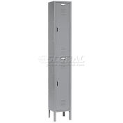 Global Industrial Paramount® 2-Tier 2 Door Locker, 12"Wx12"Dx36"H, Gray, Unassembled