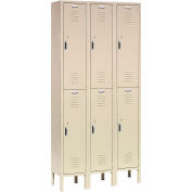 Global Industrial Paramount® Double Tier 6 Door Locker, 12"Wx12"Dx36"H, Tan, Assembled