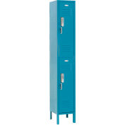 Global Industrial 2-Tier 2 Door Digital Locker, 12"W x 15"D x 36"H, Blue, Assembled