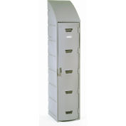 Casier en plastique Remcon Plastics 1-Tier 1 Door Box, 15 « L x 18 » P x 73 » H, gris, assemblé