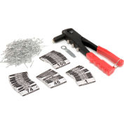 Global Industrial 652095 Locker Number Plate Kit w/ Rivet Gun, Numbered 1-100, Pack of 100