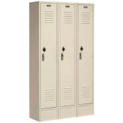 Paramount® Locker Single Tier 12x12x72 3 Door Ready To Assemble Tan