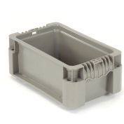 Global Industrial™ Stackable Straight Wall Container, Solid, 12"Lx7-3/8"Wx5"H, Gray