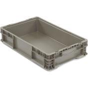 Global Industrial™ Stackable Straight Wall Container, Solid, 24"Lx15"Wx5"H, Gray