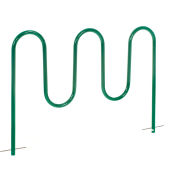 Global Industrial Wave Bike Rack, 7-Bike Capacity, Below Ground Mount, Green