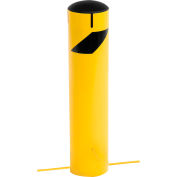 Global Industrial Steel Bollard W/Removable Plastic Cap & Chain Slots For Underground 24x5-1/2
