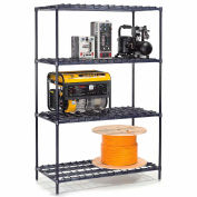 Nexel® 4 Shelf, Nexelon® Blue Heavy Duty Wire Shelving Unit, Starter, 48"W x 24"D x 63"H