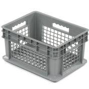 Global Industrial Mesh Straight Wall Container, 15-3/4"Lx11-3/4"Wx8-1/4"H, Gray - Pkg Qty 12