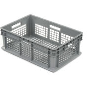 Global Industrial™ Mesh Straight Wall Container, 23-3/4"Lx15-3/4"Wx8-1/4"H, Gray - Pkg Qty 4