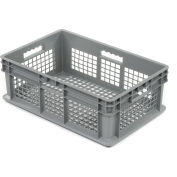 Global Industrial Mesh Straight Wall Container, 23-3/4"Lx15-3/4"Wx8-1/4"H, Gray - Pkg Qty 4