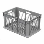 Global Industrial™ Mesh Straight Wall Container, 23-3/4"Lx15-3/4"Wx12-1/4"H, Gray, qté par paquet : 3