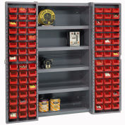 Global Industrial™ Bin Cabinet Deep Door, 96 RD Bin, Shelves, 16 Ga. Assembled Cabinet 38x24x72