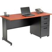 Interion® Bureau avec 3 tiroirs - 60" x 24" - Cerise