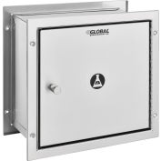 Global Industrial Stainless Steel Specimen Pass-Thru Cabinet, Recessed, 13-1/4" x 6" x 12-3/4"
