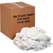 Industrial™ global Premium recyclé blanc coton Terry coupe chiffons, boîte de 10 livres