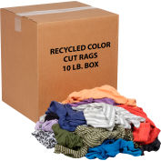 Global Industrial™ recyclé couleur mélangée chiffons coupés, boîte de 10 livres