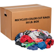 Global Industrial™ Recycled Mixed Color Cut Rags, 50 Lb. Box 