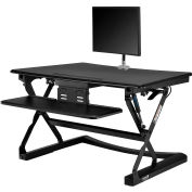 Ensemble de création de bureau debout-assis ergonomique Interion® avec support pour un écran, clavier rétractable