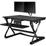 Interion® Ergonomic Sit-Stand Desk Converter - Dual Monitor Mount Kit - Clavier rétractable