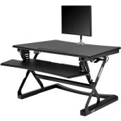 Interion® Ergonomic Sit-Stand Desk Converter - Single Monitor Mount Kit - Full Width Keyboard