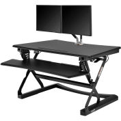 Interion® Ergonomic Sit-Stand Desk Converter & Dual Monitor Mount Kit - Full Width Keyboard