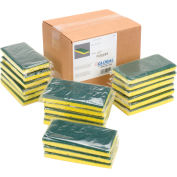 Global Industrial Heavy Duty Scrub Sponge, Yellow/Green, 3.25" x 6.25" - Case of 20 Sponges