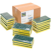Global Industrial™ Heavy Duty Scrub Sponge, Jaune/Vert, 3,25 » x 6,25 » - Caisse de 20 Éponges