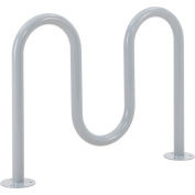 Global Industrial Deluxe Wave Bike Rack, 5-Bike Capacity, Flange Mount, Gray
