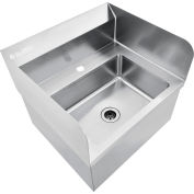 Global Industrial™ Stainless Steel Hands Free Wall Mount Sink W/Splash Guards, 14"x10"x5 » Deep