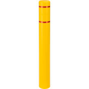 Global Industrial Reflective Bollard Sleeve, 6" Dia. x 52"H, Yellow With Red Tape