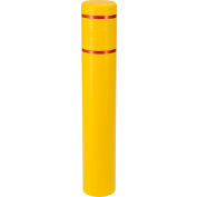 Global Industrial™ Reflective Bollard Sleeve, 8" Dia. x 52"H, Yellow With Red Tape