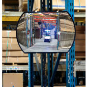 Global Industrial™ Roundtangular Glass Convex Mirror, Indoor, 20"x30", 160° Viewing Angle