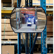 Global Industrial Roundtangular Glass Convex Mirror, Indoor, 20"x30", 160° Viewing Angle