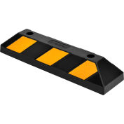 Global Industrial™ Rubber Parking Stop/Curb Block, 22"L, Black w/ Yellow Stripes