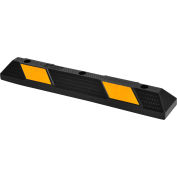 Global Industrial™ Rubber Parking Stop/Curb Block, 36"L, Black w/ Yellow Stripes