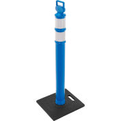 Global Industrial™ Portable Reflective Delineator Post avec base carrée, 49 « H, bleu