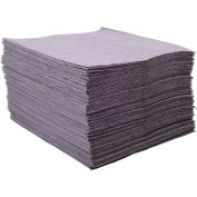Global Industrial Universal Sorbent Pads, Medium-weight, 15"L x 18"W, Gray, 100/Pack