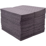 Global Industrial Universal Sorbent Pads, Heavyweight, 15"W x 18"L, Gray, 100/Pack
