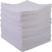 Global Industrial™ Oil Only Sorbent Pads, Lightweight, 15"W x 18"L, White, 200/Pack