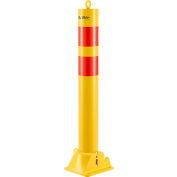 Global Industrial™ Collapsible Bollard, 4-1/4" Dia., 35-1/2" Extended Height, Yellow