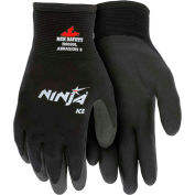 MCR Safety N9690S Ninja® Gants de glace, Arcylic Terry Inner, Noir, Petit, 1 Paire