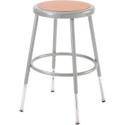 Interion® Steel Shop Stool with Hardboard Seat – Adjustable Height 19"-27" - Gray - Pack of 2