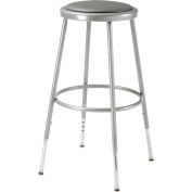 Interion® Steel Shop Stool with Padded Seat - Adjustable Height 25" - 33" - Gray - Pack of 2