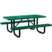 Table de pique-nique rectangulaire Global Industrial™ 6', métal perforé, vert
