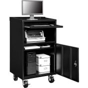 Global Industrial Mobile Computer Workstation, Black, Unassembled