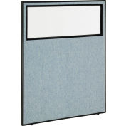 Interion® panneau de cloison bureau avec fenêtre partielle, 48-1/4" W x 60" H, bleu