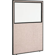 Interion® Office Partition Panel With Partial Window, 48-1/4"W x 72"H, Tan