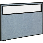 Interion® panneau de cloison bureau avec fenêtre partielle, 60-1/4" W x 42" H, bleu
